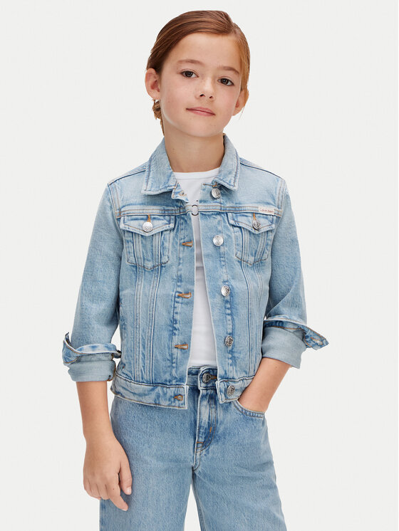 Calvin Klein Jeans Geacă de blugi LVCKSJD00G Albastru Regular Fit