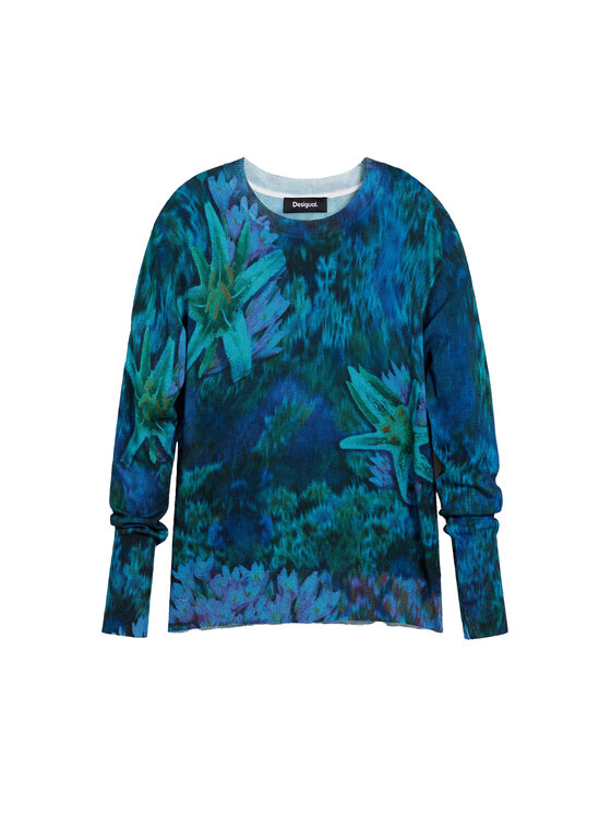 Desigual Desigual Svetr Suecia 26SWJF36 Modrá Regular Fit