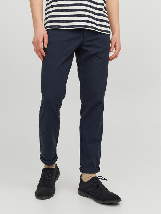 Jack&Jones Čino bikses Marco 12206198 Tumši zils Slim Fit