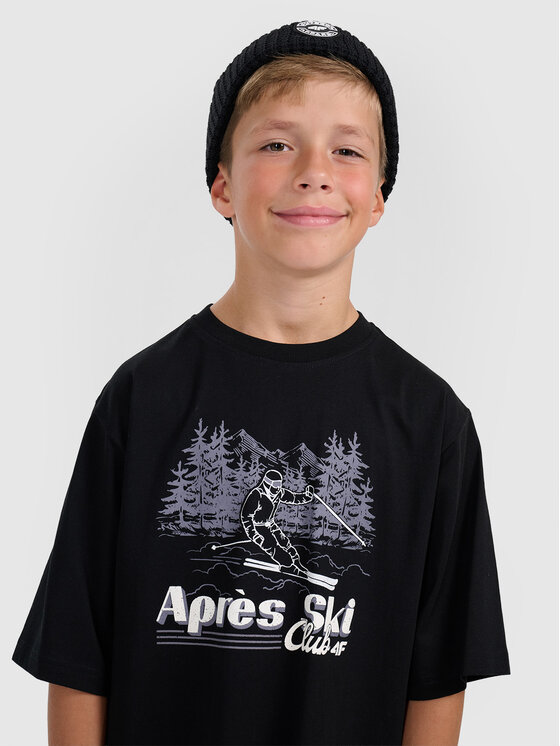 4F 4F T-Shirt APRES SKI Czarny Loose Fit