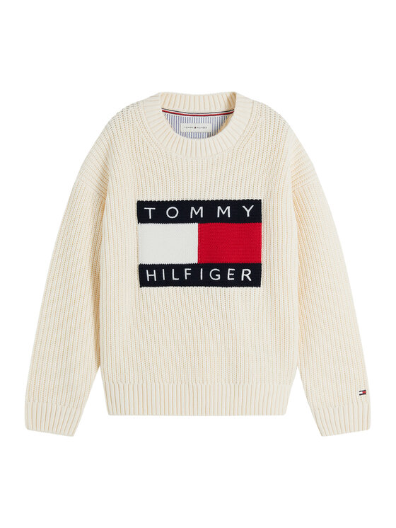 Tommy Hilfiger Tommy Hilfiger Sveter Heritage KB0KB10071 Svetlo béžová Regular Fit