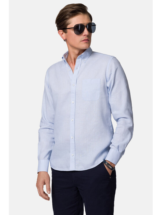 Lancerto Lancerto Koszula Adel KO073123000026 Błękitny Slim Fit