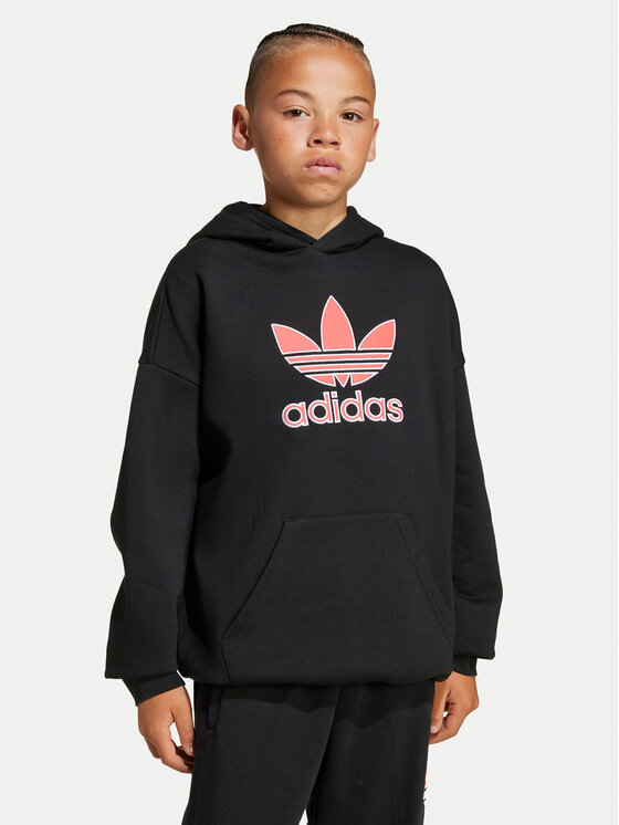 adidas adidas Μπλούζα Trefoil JV8650 Μαύρο Loose Fit