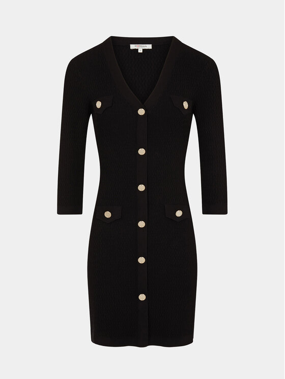Morgan Morgan Rochie tricotată 241-RMLILY Negru Slim Fit