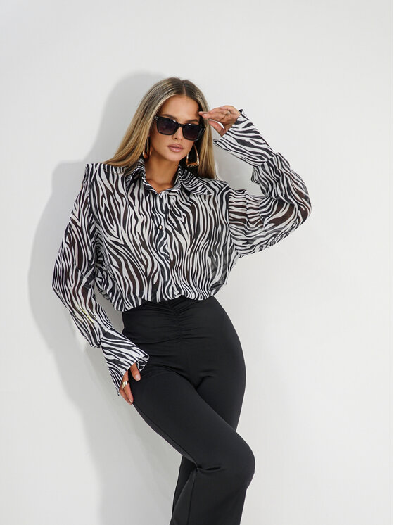 LilaLou LilaLou Koszula Camilla Czarny Regular Fit
