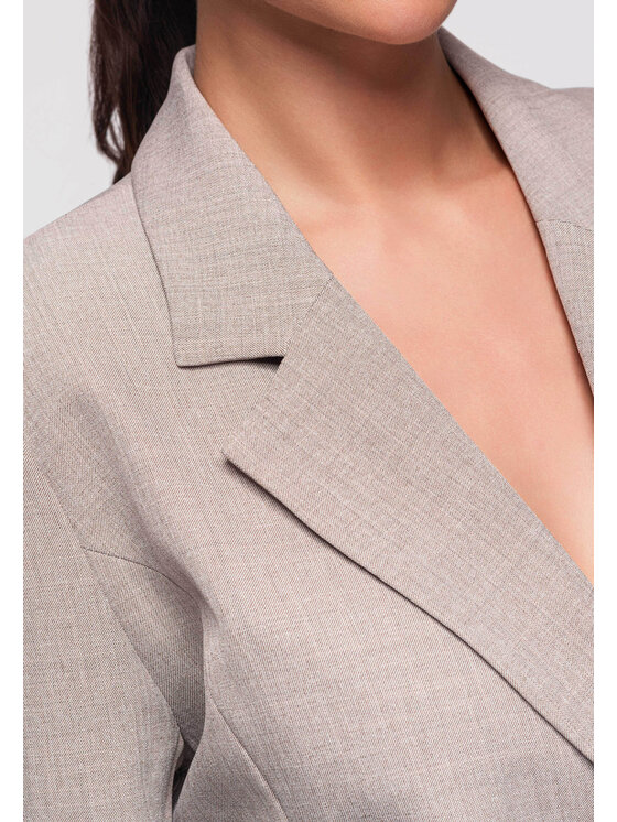 Ombre Ombre Sukienka wieczorowa LA-OM-DLR302 Beżowy Slim Fit