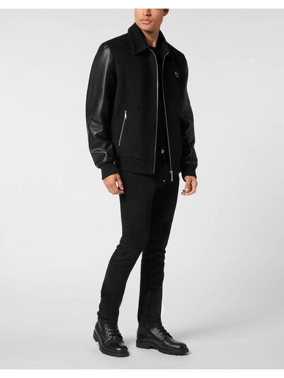 PHILIPP PLEIN PHILIPP PLEIN Vatovaná bunda 25609 Černá Regular Fit