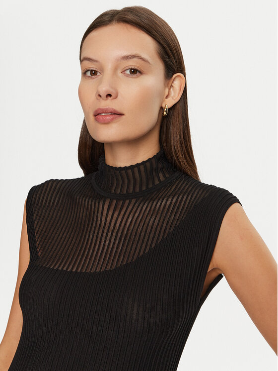 HUGO Hugo Kootud kleit Sarreno 50522566 Must Slim Fit
