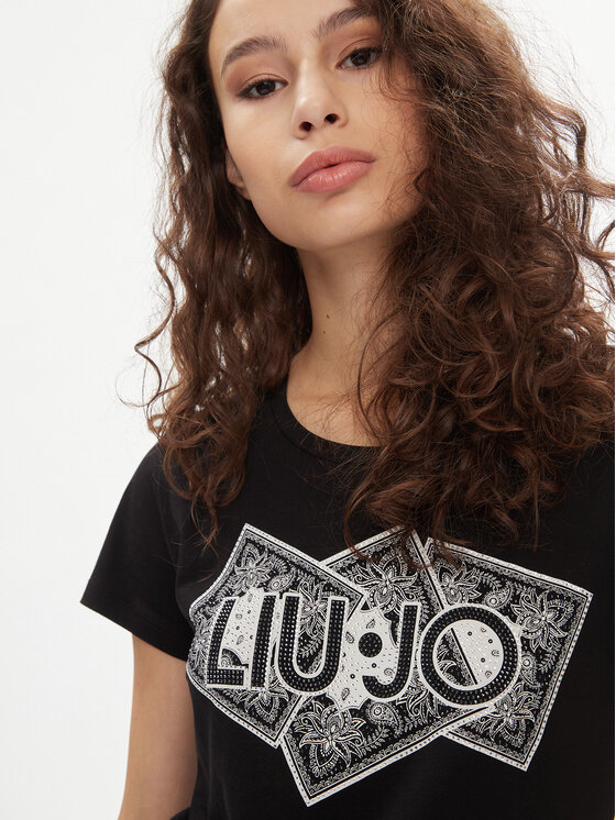 Liu Jo Liu Jo Tricou MA4340 JS923 Negru Regular Fit