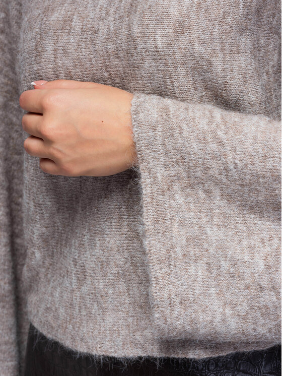 Ombre Ombre Svetr OW-SW-E0063 Béžová Relaxed Fit