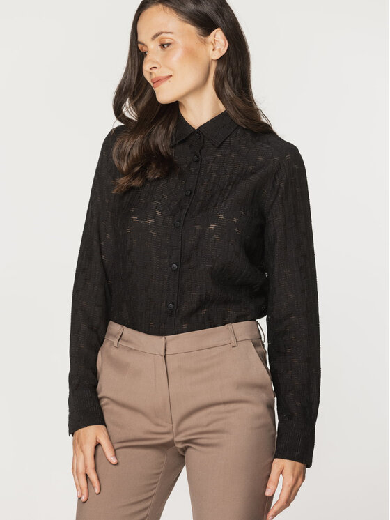 Willsoor Willsoor Koszula 61372 Czarny Oversize