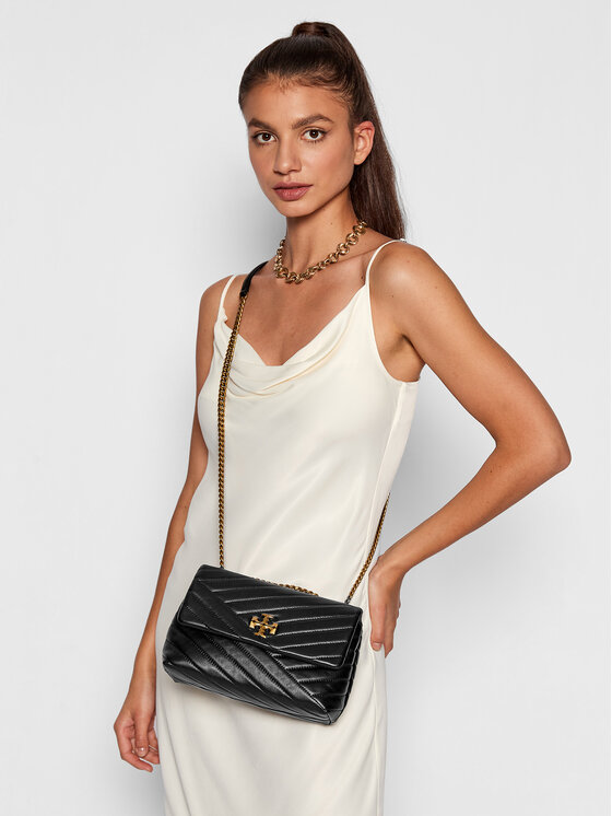 Tory Burch Tory Burch Borsetta Kira Chevron Small Convertible 90452 Nero