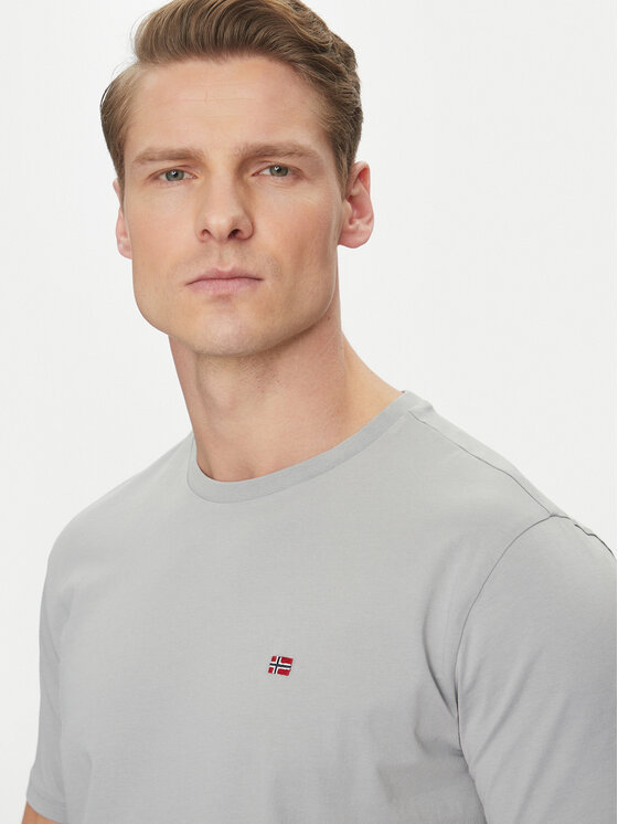 Napapijri Napapijri Marškinėliai Salis NP0A4H8D Pilka Regular Fit