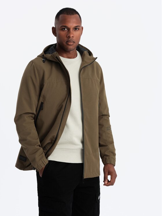 Ombre Ombre Bunda pro přechodné období OM-JANP-0191 Hnědá Regular Fit