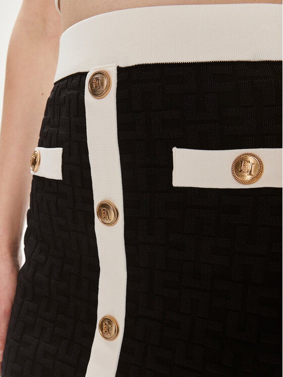 Elisabetta Franchi Elisabetta Franchi Fustă mini GK-98B-42E2-004477 Negru Slim Fit