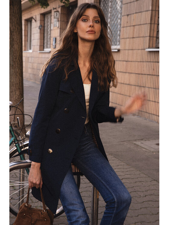 Manifiq&Co. manifiq_co_ Trencz Lauren Granatowy Casual Fit