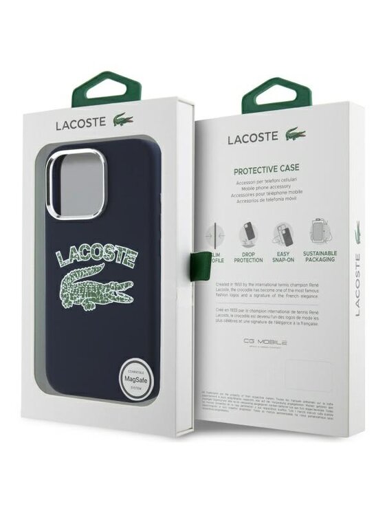 Lacoste Lacoste Etui na telefon Silicone Cracked Logo Granatowy