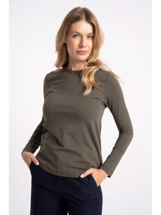CLICK CLICK Bluzka 10-7007 Khaki Regular Fit