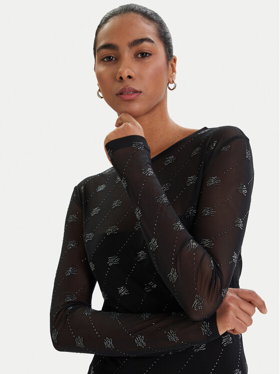 KARL LAGERFELD KARL LAGERFELD Блузка B1W17024 Чорний Slim Fit