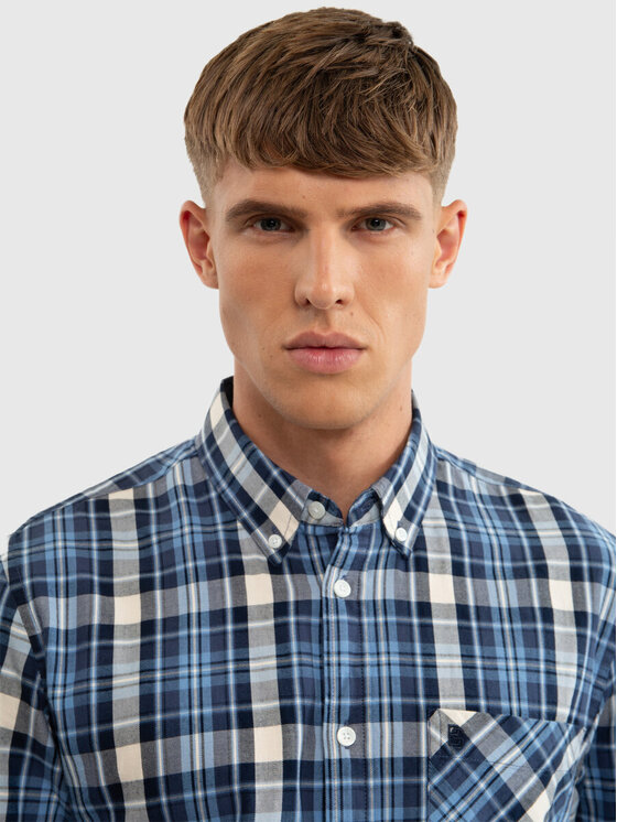 BIG STAR BIG STAR Koszula MEROLI_401_140 Niebieski Basic Fit