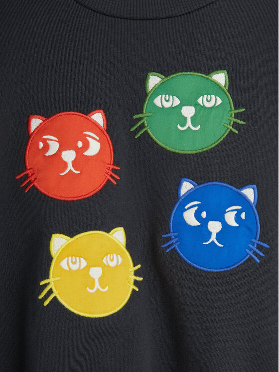 MINI RODINI MINI RODINI Felpa Cool Cats 2512011999 Nero Regular Fit
