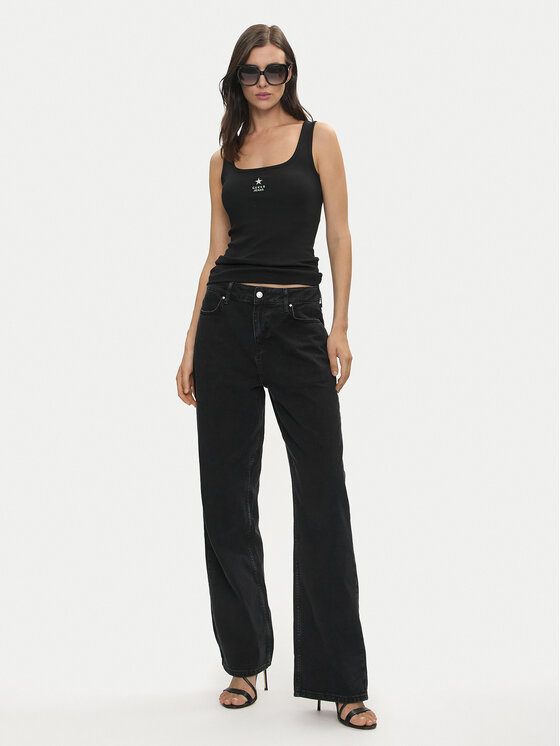 Guess Jeans Guess Jeans Τοπ W4YP48 KA0H1 Μαύρο Regular Fit