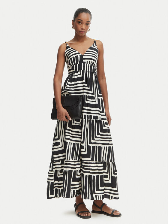 Iconique Iconique Sommerkleid Cote D'Azur IC26-109 Schwarz Relaxed Fit