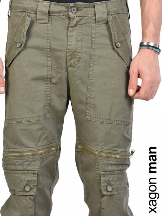 Xagon Xagon Pantaloni di tessuto P21032-S413C Verde Skinny Fit