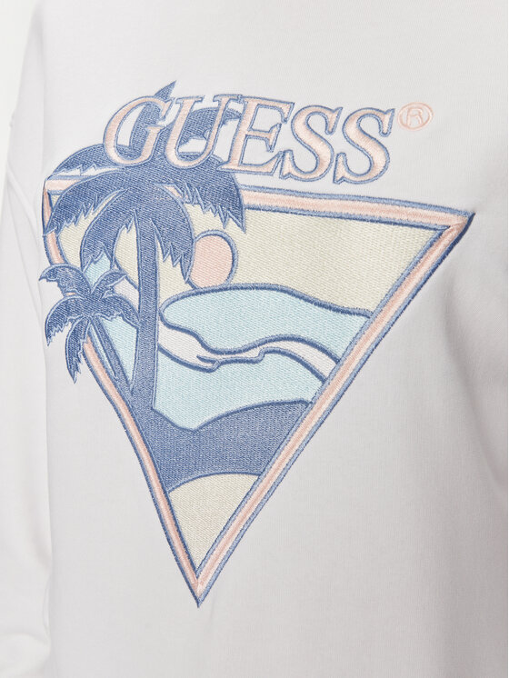 Guess Guess Bluza W4GQ11 KBK32 Biały Relaxed Fit