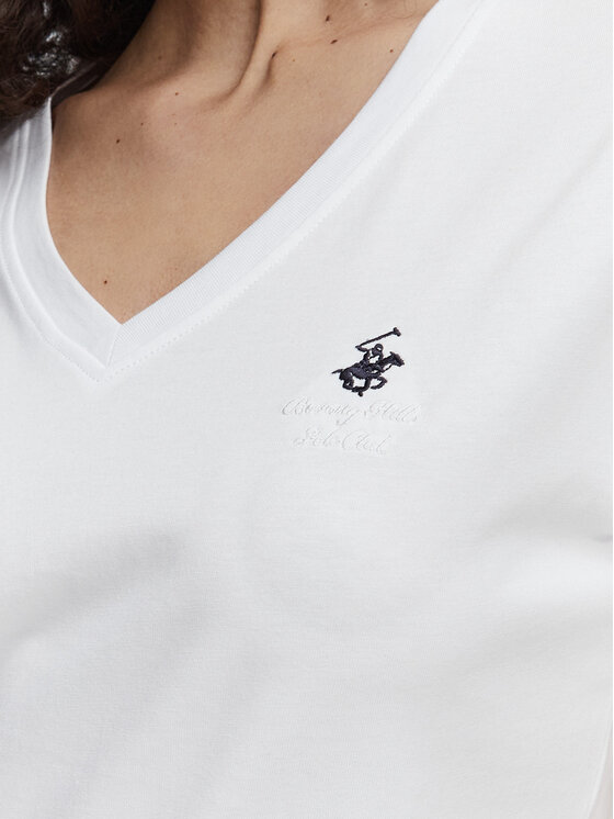 Beverly Hills Polo Club Beverly Hills Polo Club T-Shirt P-SS26W-TS516518 Biały Regular Fit