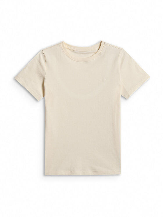 4F 4F T-Shirt BASIC+ Kremowy Regular Fit
