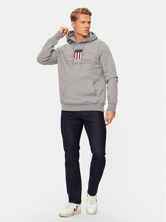 Gant Gant Bluza Archive Shield 2047082 Szary Regular Fit