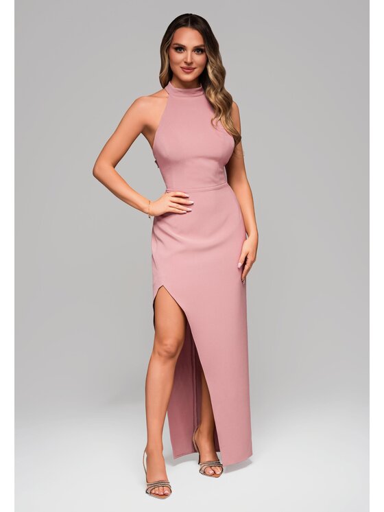 Ombre Ombre Sukienka wieczorowa LA-OM-DLR101 Różowy Regular Fit