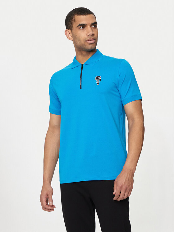 KARL LAGERFELD Tricou polo 745400 543221 Turcoaz Regular Fit