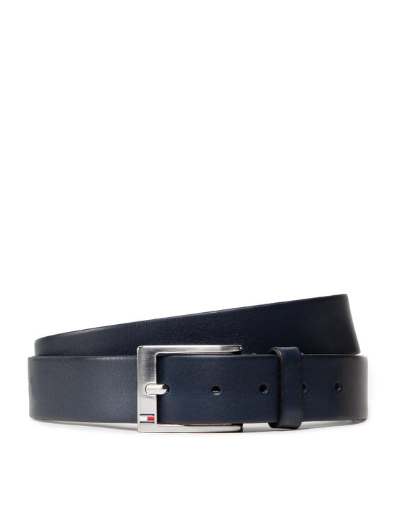 Tommy Hilfiger Pánsky opasok New Aly Belt AM0AM08363 Tmavomodrá
