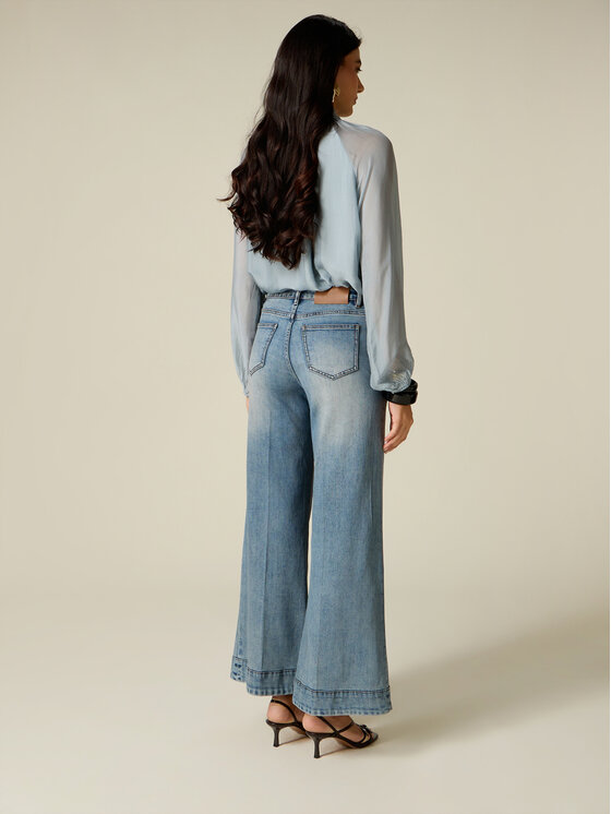 Oltre Oltre Jeans P409R009275N024 Turchese Flare Fit