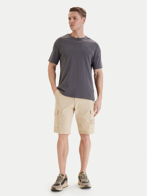 Napapijri Napapijri Pantalon scurți din material N-Horton NP0A4HOS Bej Regular Fit