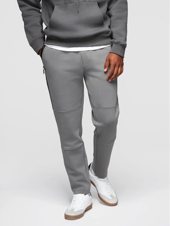 Ombre Ombre Spodnie dresowe OM-PASK-0281 Szary Regular Fit