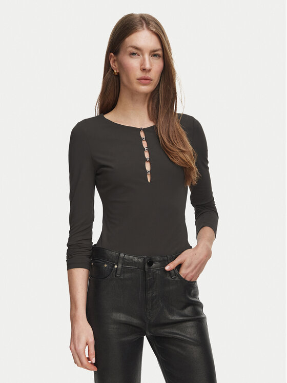 Guess Боди W6BP21 K6256 Кафяв Slim Fit