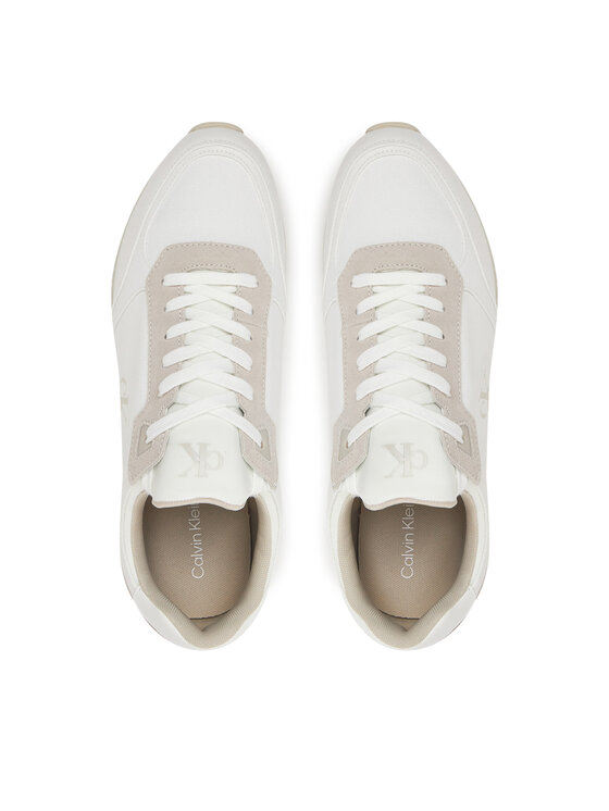 Calvin Klein Jeans Calvin Klein Jeans Sneakersy Runner Sock Laceup Mg Canvas YM0YM01217 Bílá