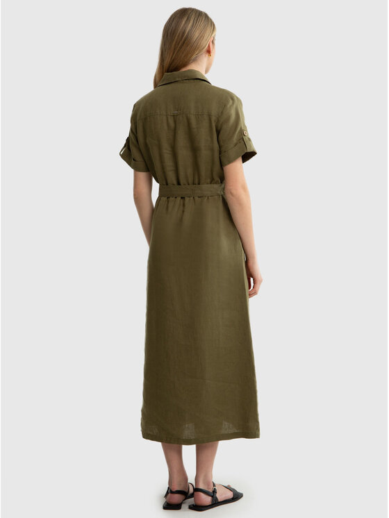 BIG STAR BIG STAR Sukienka codzienna VIKI_303_340 Khaki Basic Fit