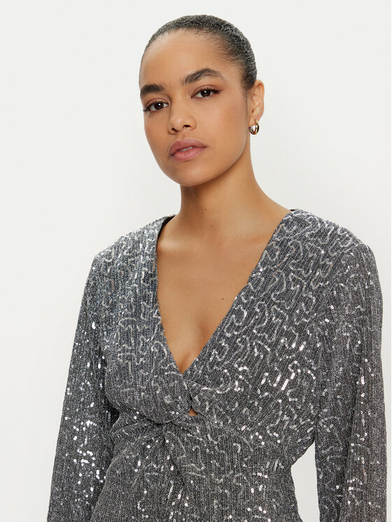 Vila Vila Coctailkleid Sanadu 14101818 Silberfarben Regular Fit