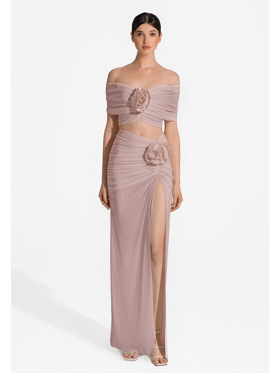 sax35th sax35th Top ROSA Beżowy Slim Fit