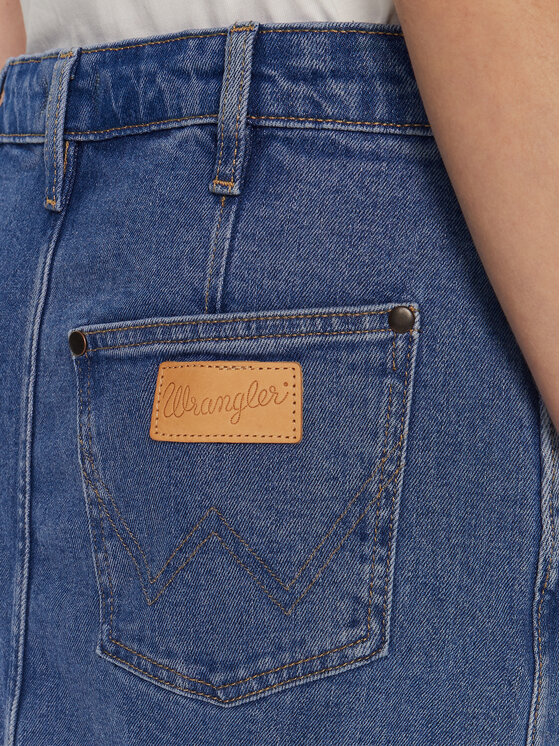 Wrangler Wrangler Spódnica jeansowa 112356425 Niebieski Regular Fit
