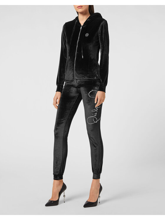 PHILIPP PLEIN PHILIPP PLEIN Súprava mikina a látkové nohavice 4633 Čierna Regular Fit