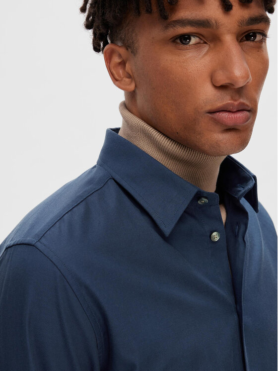 Selected Homme Selected Homme Hemd 16090212 Dunkelblau Slim Fit