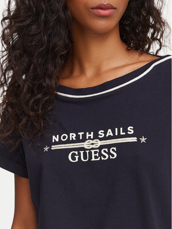 Guess Guess T-Shirt W6YI58 K5317 Granatowy Regular Fit