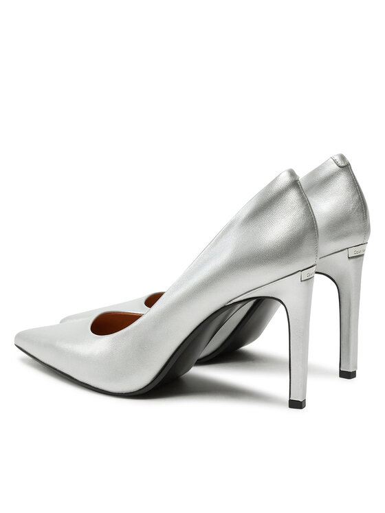 Calvin Klein Calvin Klein Štikle Heel Pump 90 - Met HW0HW02431 Srebrna