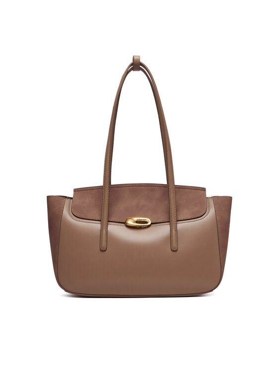 Calvin Klein Calvin Klein Torebka Hardware Brushed Flap Tote Bag LV04F3336G Beżowy
