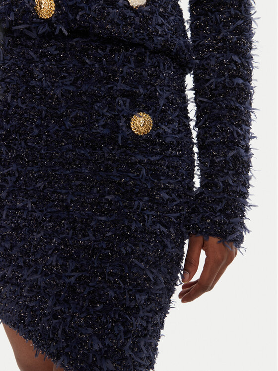 Balmain Balmain Mini sukňa DF0LB015KH74 Tmavomodrá Regular Fit